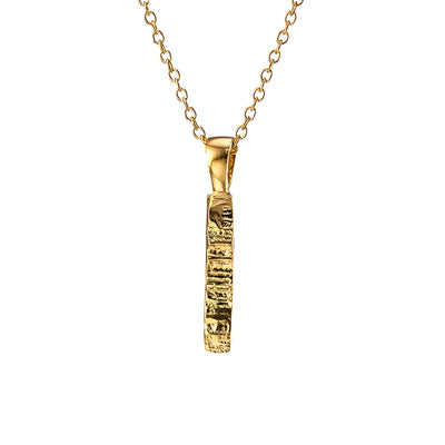 Gold Bar Burren Necklace, inspired by The Burren's landscapes and flora, is a stunning rectangle pendant for bridal jewellery or a gift from Ireland.