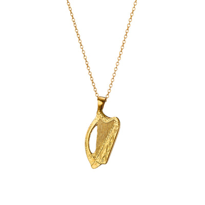 Harp Gold Necklace 20 Inch Vermeil Necklace is an Unisex Jewellery piece by the modern Irish jewellery brand Loinnir Jewellery