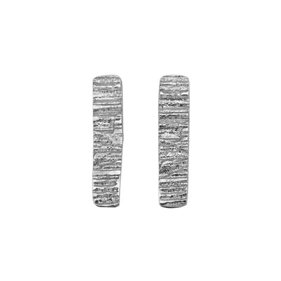 Silver Bar Stud Earrings of Co Clare’s landscape of stone ridges and flora. Modern Burren earrings made in Ireland - authentic Irish jewellery online.