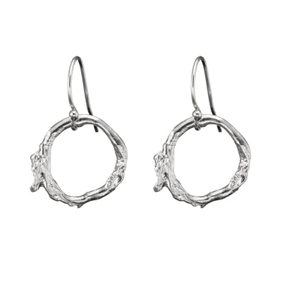 Silver Twig Earrings, inspired by the Gorse bush, are delicate drop earrings. Bridal jewellery for an Irish wedding, embodying modern Irish jewellery.