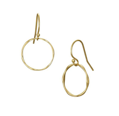 Gold Vermeil Tumulus Drop Earrings Irish Jewellery Designer Loinnir Jewellery